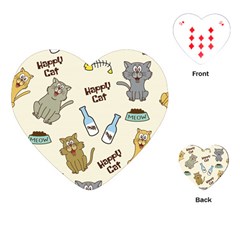 Happy-cats-pattern-background Playing Cards Single Design (heart)