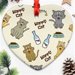 Happy-cats-pattern-background Heart Ornament (Two Sides) Front