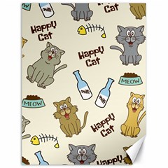 Happy-cats-pattern-background Canvas 18  X 24 