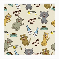 Happy-cats-pattern-background Medium Glasses Cloth