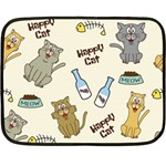 Happy-cats-pattern-background Fleece Blanket (Mini) 35 x27  Blanket