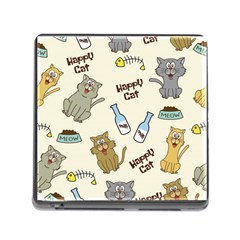 Happy-cats-pattern-background Memory Card Reader (square 5 Slot) by Jancukart