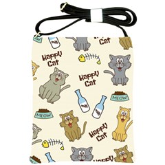 Happy-cats-pattern-background Shoulder Sling Bag