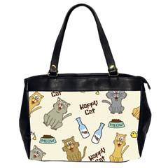 Happy-cats-pattern-background Oversize Office Handbag (2 Sides)