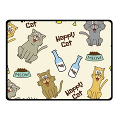 Happy-cats-pattern-background Fleece Blanket (small)