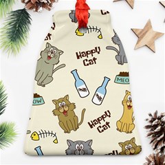 Happy-cats-pattern-background Bell Ornament (two Sides)