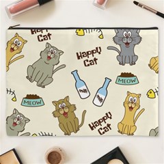 Happy-cats-pattern-background Cosmetic Bag (xxxl)