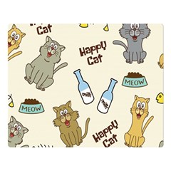 Happy-cats-pattern-background Double Sided Flano Blanket (large) 