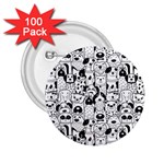 Seamless-pattern-with-black-white-doodle-dogs 2.25  Buttons (100 pack)  Front