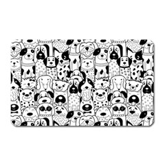 Seamless-pattern-with-black-white-doodle-dogs Magnet (rectangular)