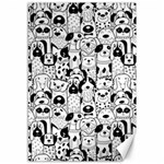 Seamless-pattern-with-black-white-doodle-dogs Canvas 12  x 18  11.88 x17.36  Canvas - 1