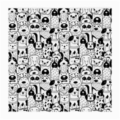 Seamless-pattern-with-black-white-doodle-dogs Medium Glasses Cloth (2 Sides)