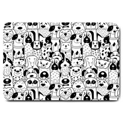 Seamless-pattern-with-black-white-doodle-dogs Large Doormat