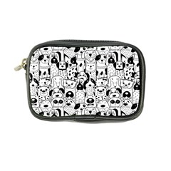 Seamless-pattern-with-black-white-doodle-dogs Coin Purse by Jancukart