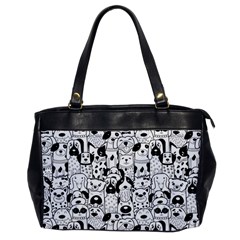 Seamless-pattern-with-black-white-doodle-dogs Oversize Office Handbag