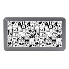 Seamless-pattern-with-black-white-doodle-dogs Memory Card Reader (mini)