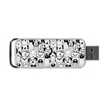 Seamless-pattern-with-black-white-doodle-dogs Portable USB Flash (Two Sides) Front