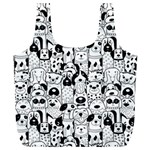 Seamless-pattern-with-black-white-doodle-dogs Full Print Recycle Bag (XL) Front