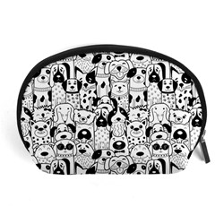 Seamless-pattern-with-black-white-doodle-dogs Accessory Pouch (large)