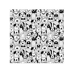 Seamless-pattern-with-black-white-doodle-dogs Square Satin Scarf (30  X 30 ) by Jancukart