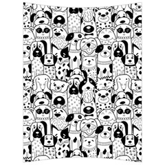 Seamless-pattern-with-black-white-doodle-dogs Back Support Cushion by Jancukart