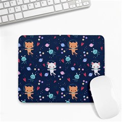 Cute-astronaut-cat-with-star-galaxy-elements-seamless-pattern Small Mousepad