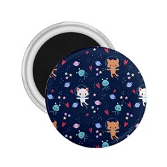 Cute-astronaut-cat-with-star-galaxy-elements-seamless-pattern 2.25  Magnets