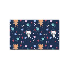 Cute-astronaut-cat-with-star-galaxy-elements-seamless-pattern Sticker (Rectangular)