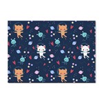 Cute-astronaut-cat-with-star-galaxy-elements-seamless-pattern Sticker A4 (10 pack) Front