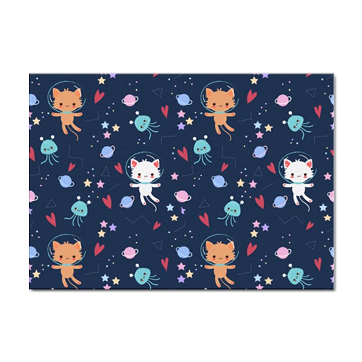 Cute-astronaut-cat-with-star-galaxy-elements-seamless-pattern Sticker A4 (10 pack)