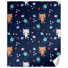 Cute-astronaut-cat-with-star-galaxy-elements-seamless-pattern Canvas 16  x 20 