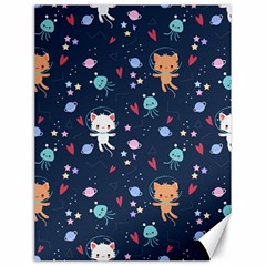 Cute-astronaut-cat-with-star-galaxy-elements-seamless-pattern Canvas 18  x 24 