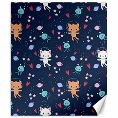 Cute-astronaut-cat-with-star-galaxy-elements-seamless-pattern Canvas 20  x 24 