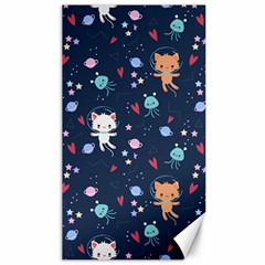 Cute-astronaut-cat-with-star-galaxy-elements-seamless-pattern Canvas 40  x 72 