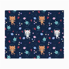 Cute-astronaut-cat-with-star-galaxy-elements-seamless-pattern Small Glasses Cloth (2 Sides)