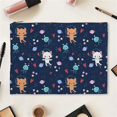 Cute-astronaut-cat-with-star-galaxy-elements-seamless-pattern Cosmetic Bag (XL)