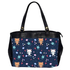 Cute-astronaut-cat-with-star-galaxy-elements-seamless-pattern Oversize Office Handbag (2 Sides)