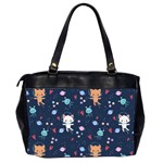 Cute-astronaut-cat-with-star-galaxy-elements-seamless-pattern Oversize Office Handbag (2 Sides) Back