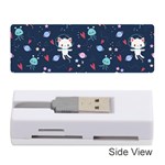 Cute-astronaut-cat-with-star-galaxy-elements-seamless-pattern Memory Card Reader (Stick) Front