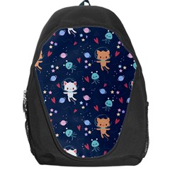 Cute-astronaut-cat-with-star-galaxy-elements-seamless-pattern Backpack Bag