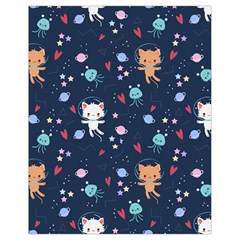 Cute-astronaut-cat-with-star-galaxy-elements-seamless-pattern Drawstring Bag (Small)