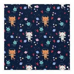 Cute-astronaut-cat-with-star-galaxy-elements-seamless-pattern Banner and Sign 3  x 3 