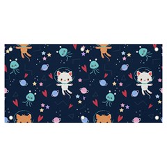 Cute-astronaut-cat-with-star-galaxy-elements-seamless-pattern Banner and Sign 6  x 3 