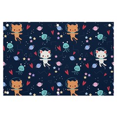 Cute-astronaut-cat-with-star-galaxy-elements-seamless-pattern Banner and Sign 6  x 4 