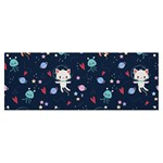 Cute-astronaut-cat-with-star-galaxy-elements-seamless-pattern Banner and Sign 8  x 3  Front