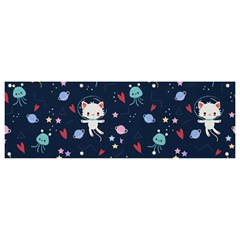 Cute-astronaut-cat-with-star-galaxy-elements-seamless-pattern Banner and Sign 9  x 3 