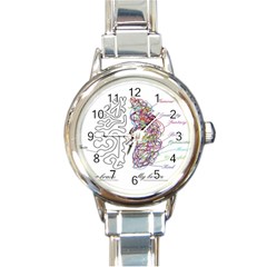 Neurodivergent Creative Smart Brain Round Italian Charm Watch by Wegoenart