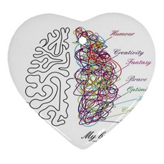 Neurodivergent Creative Smart Brain Ornament (heart) by Wegoenart