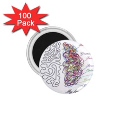 Neurodivergent Creative Smart Brain 1 75  Magnets (100 Pack)  by Wegoenart