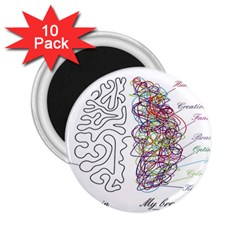 Neurodivergent Creative Smart Brain 2 25  Magnets (10 Pack)  by Wegoenart